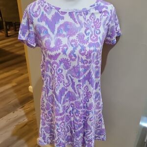 Lilly Pulitzer White and Gray Short Sleeve Tunic